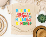 Bye Bye 5th Grade Hello Middle School Bright graphic tee in Ivory