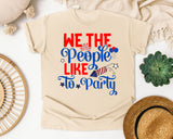 We The People Like To Party Blue 2 graphic tee in Ivory