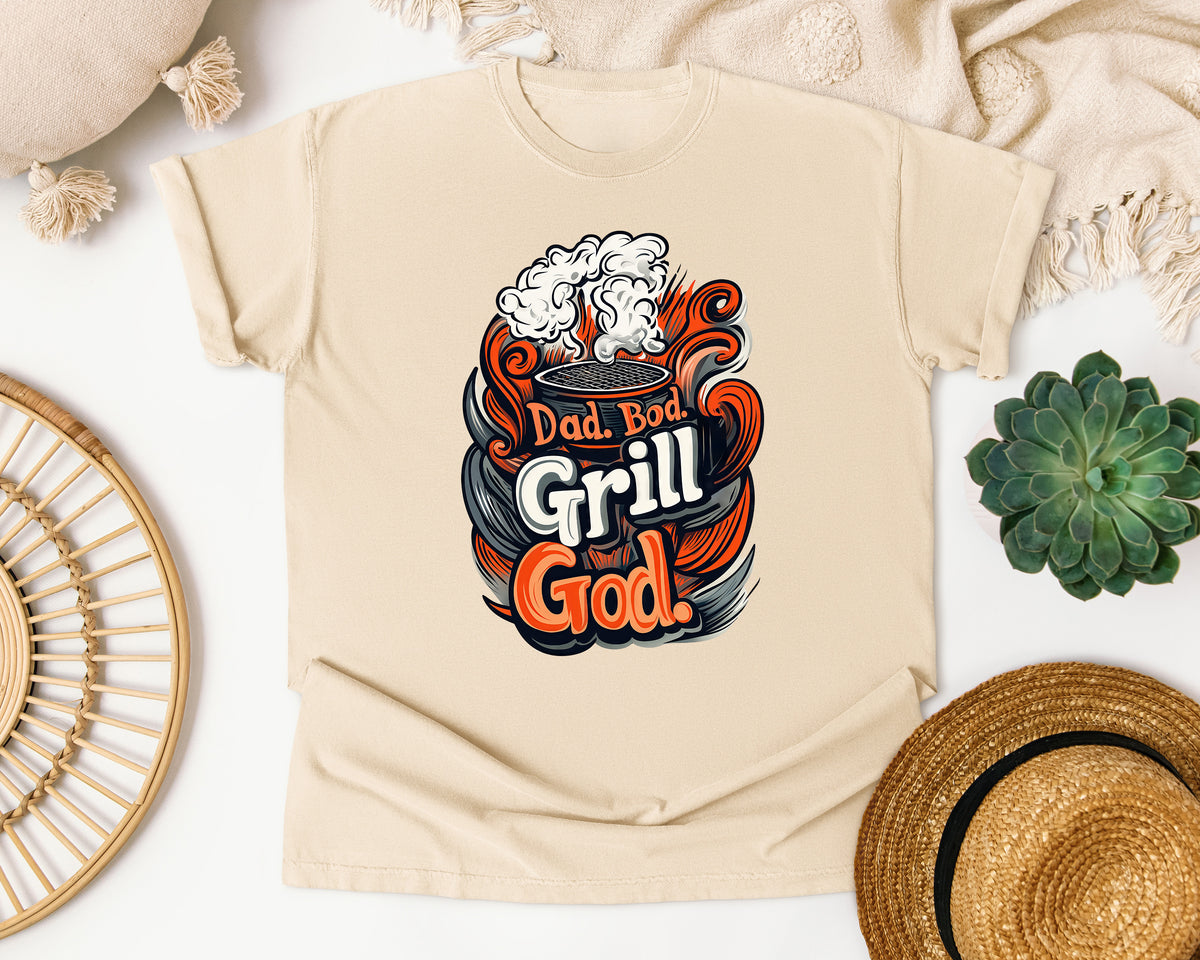 Dad Bod Grill God Brown graphic tee in Ivory