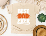 Best Dad Ever Facts Not Opinions White graphic tee in Ivory