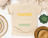 A Good Teacher Is A Determined Person graphic tee in Ivory