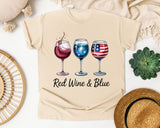 Red Wine And Blue graphic tee in Ivory