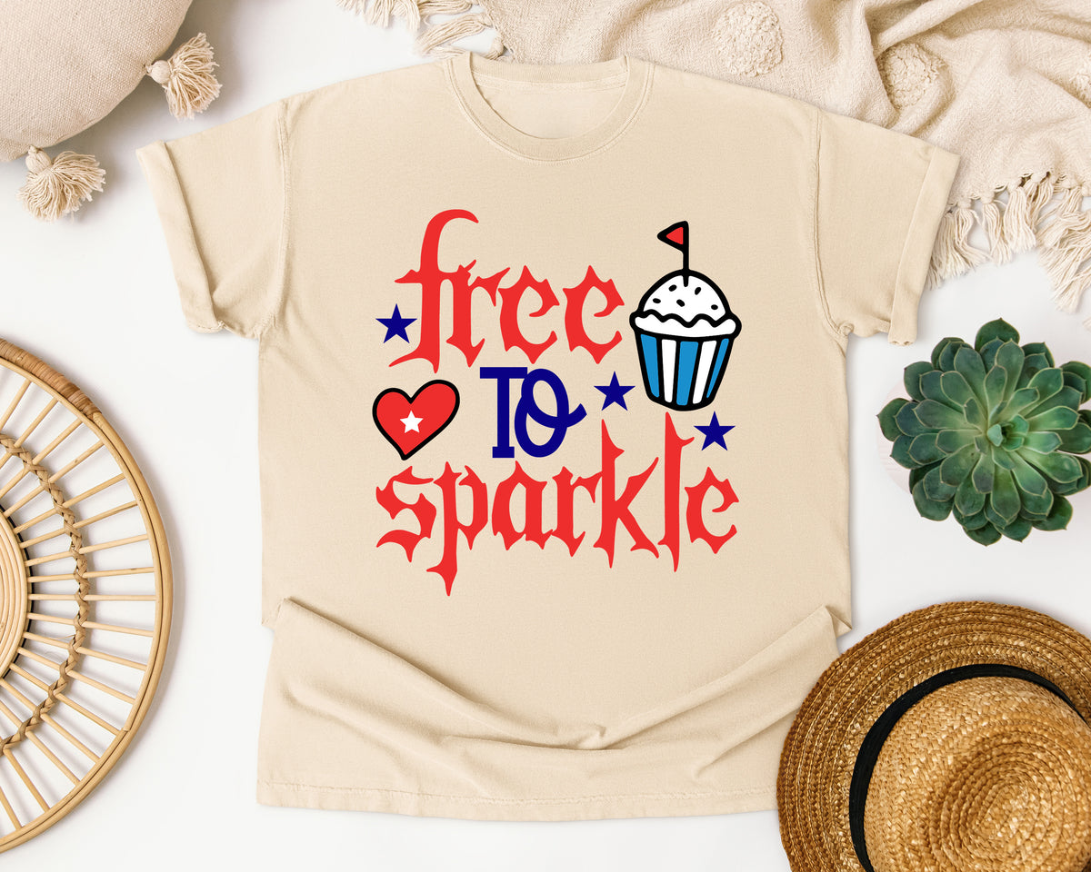 Free To Sparkle Red 2 graphic tee in Ivory