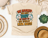 We Hooked The Best Dad graphic tee in Ivory