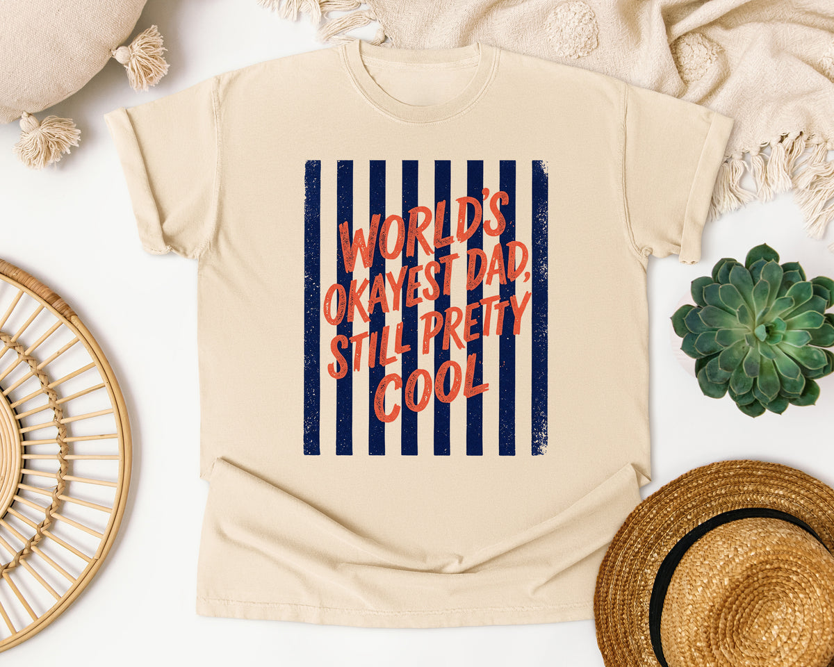 World's Okayest Dad Still Pretty Cool graphic tee in Ivory