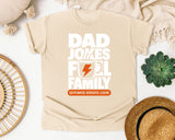 Dad Jokes Fuel Family White graphic tee in Ivory