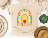 First Grade Rainbow graphic tee in Ivory