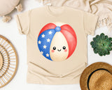 Patriotic Beach Ball graphic tee in Ivory