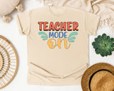 Teacher Mode On Retro graphic tee in Ivory