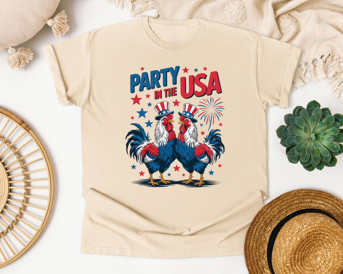 Party In The USA Grey 2 graphic tee in Ivory