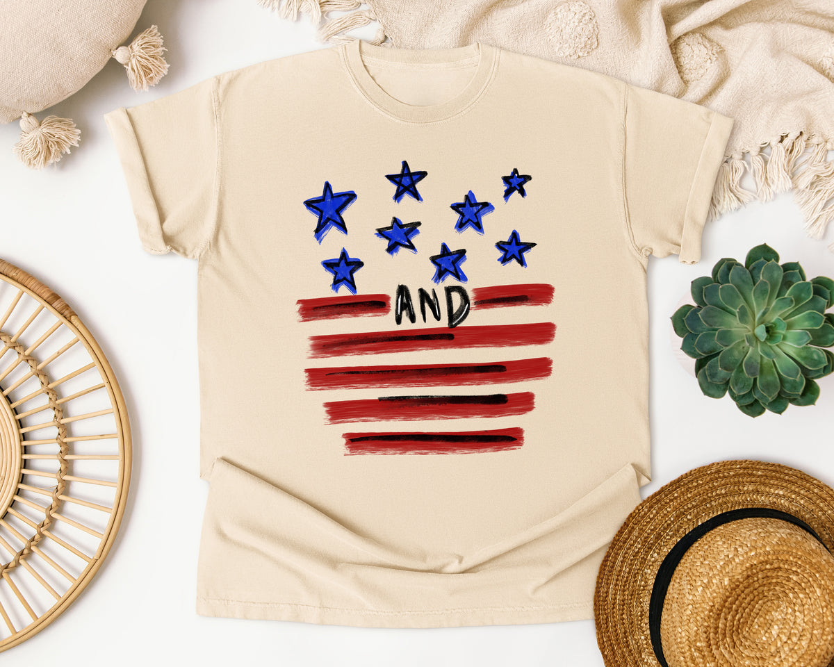 Stars And Stripes Red graphic tee in Ivory