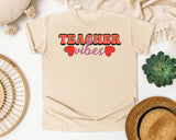 Teacher Vibes Hearts graphic tee in Ivory