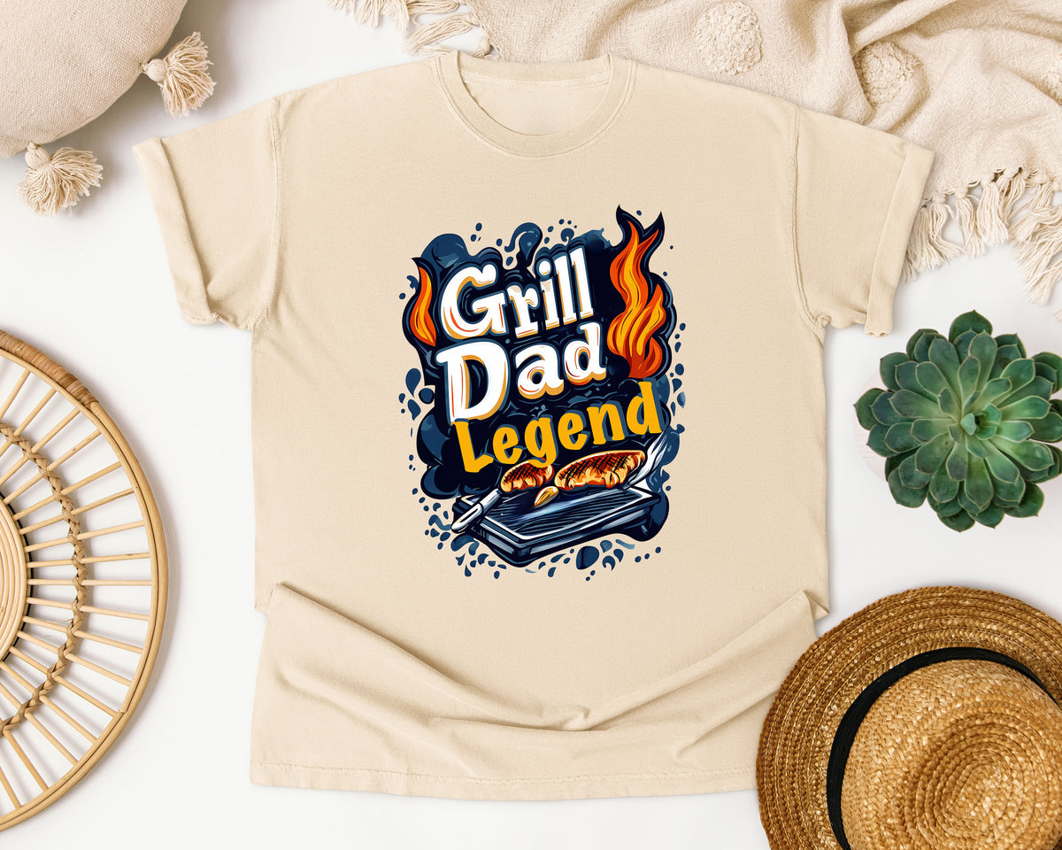 Grill Dad Legend Black graphic tee in Ivory