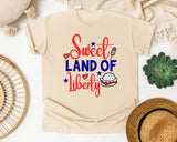 Sweet Land Of Liberty Red 2 graphic tee in Ivory