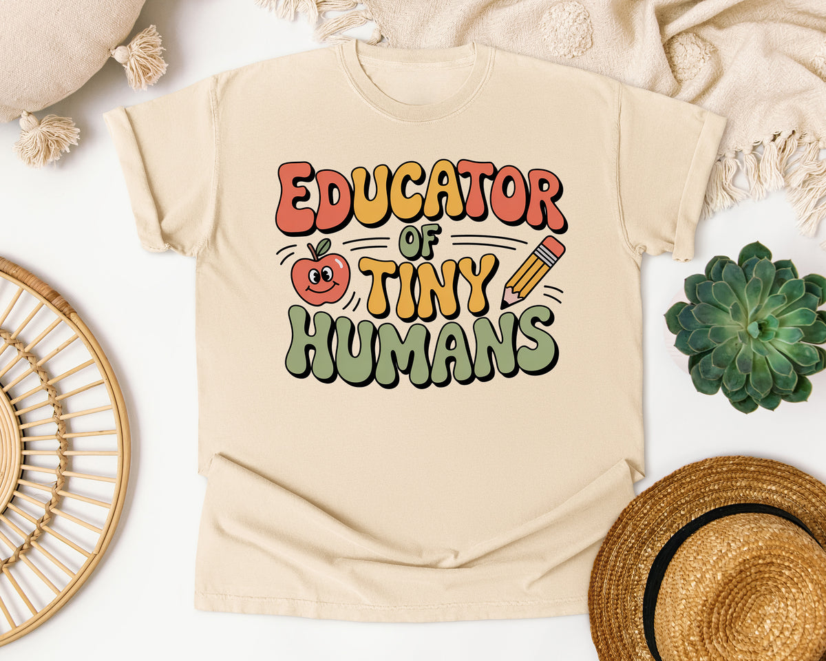 Educator Of Tiny Humans Grey 2 graphic tee in Ivory
