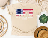 We Will Never Forget Navy 2 graphic tee in Ivory