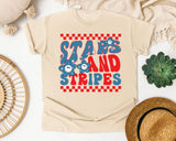 Stars And Stripes Red 2 graphic tee in Ivory