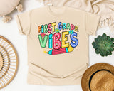 First Grade Vibes Marquee graphic tee in Ivory