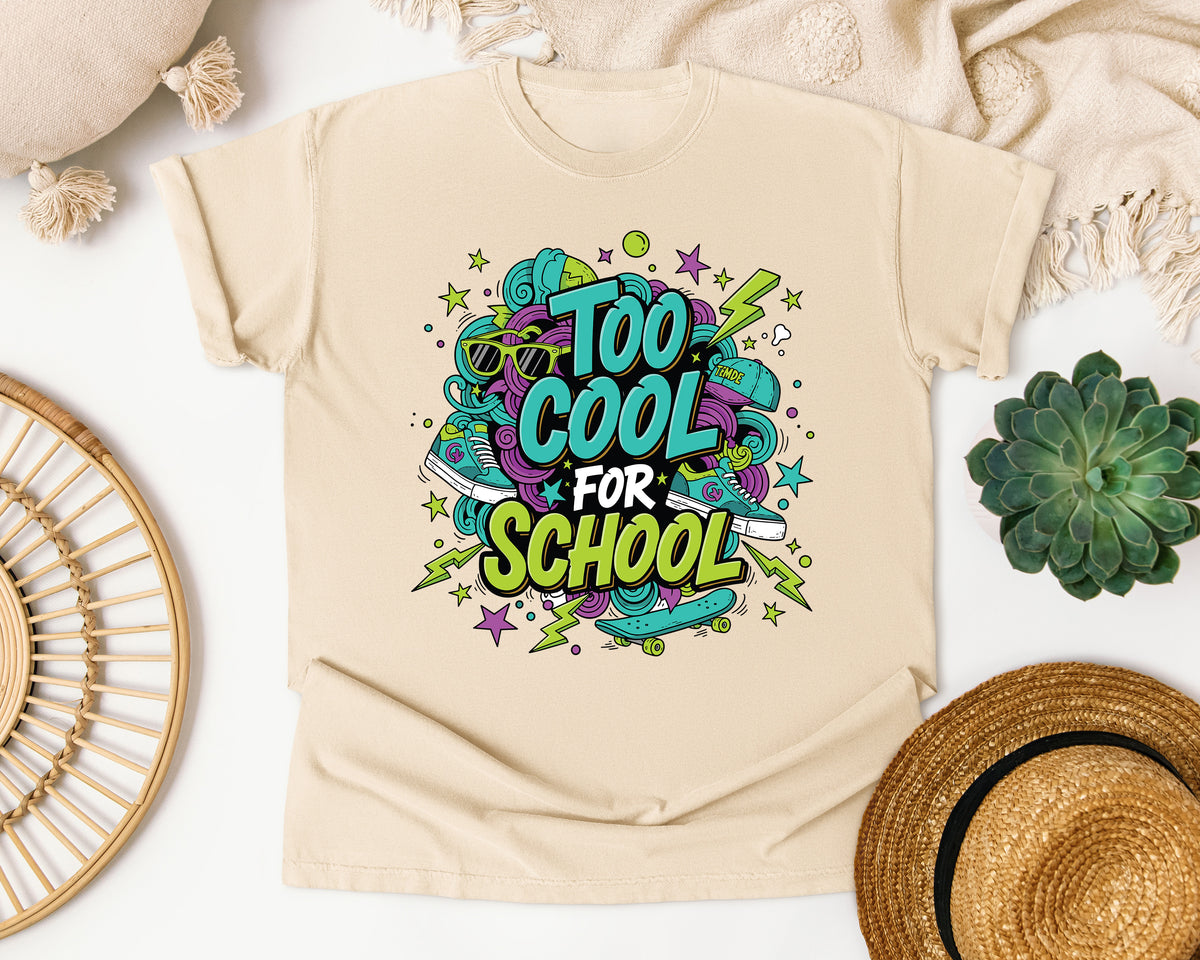 Too Cool For School Graffiti graphic tee in Ivory