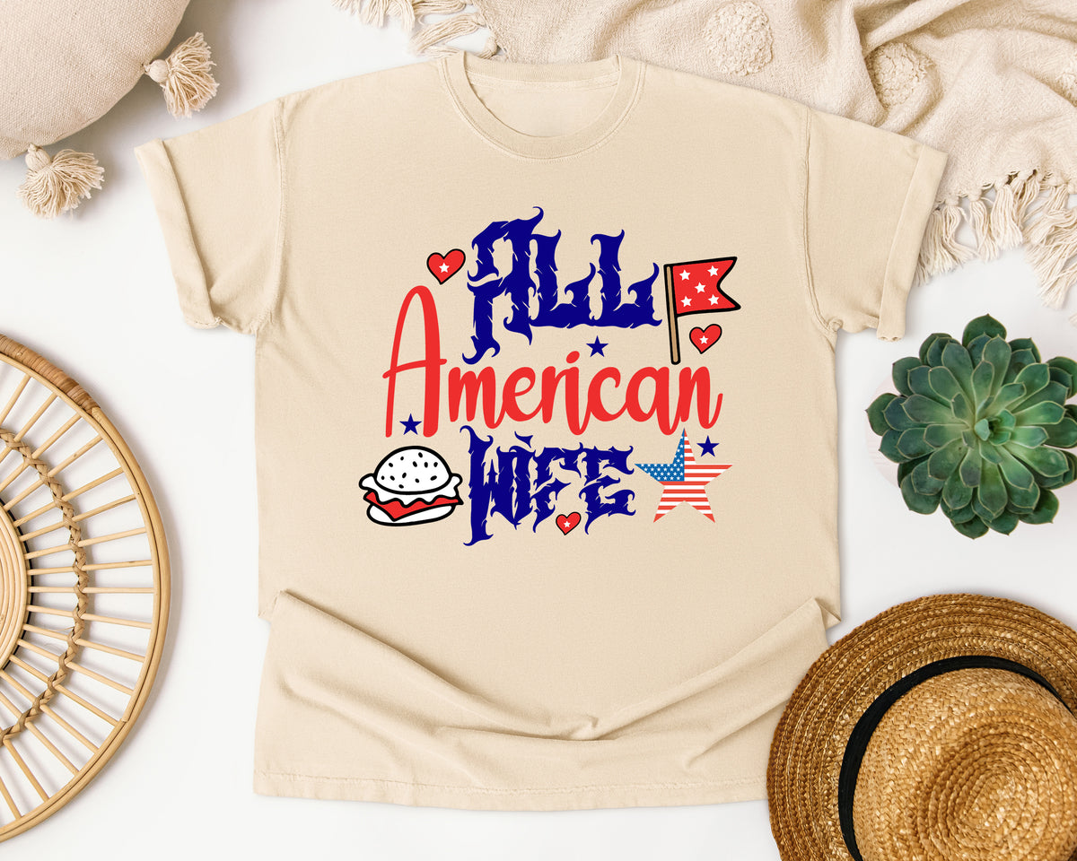 All American Wife graphic tee in Ivory