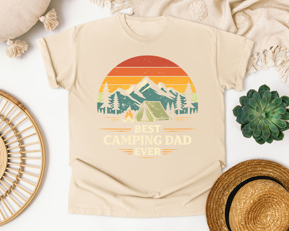 Best Camping Dad Ever graphic tee in Ivory