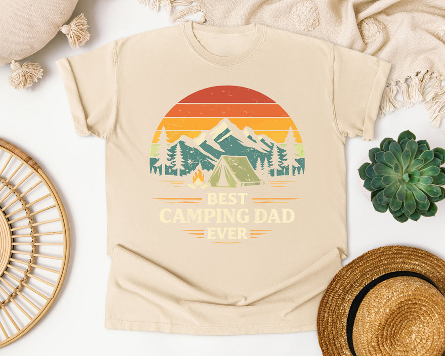 Best Camping Dad Ever graphic tee in Ivory