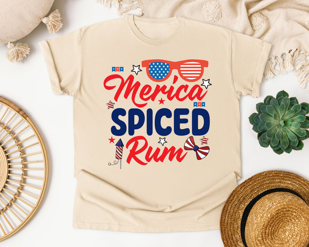 Merica Spiced Rum graphic tee in Ivory