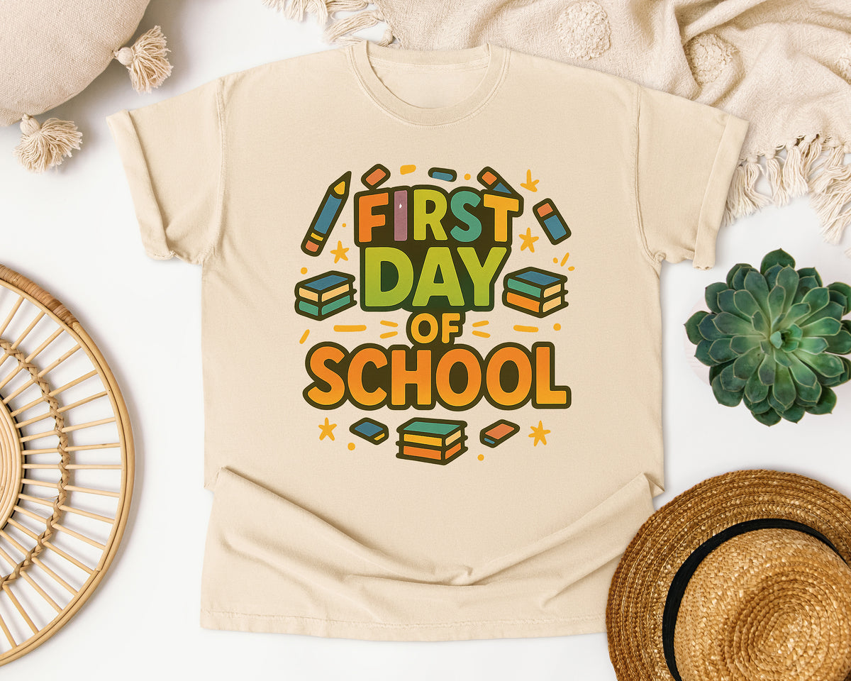 First Day Of School Marquee graphic tee in Ivory