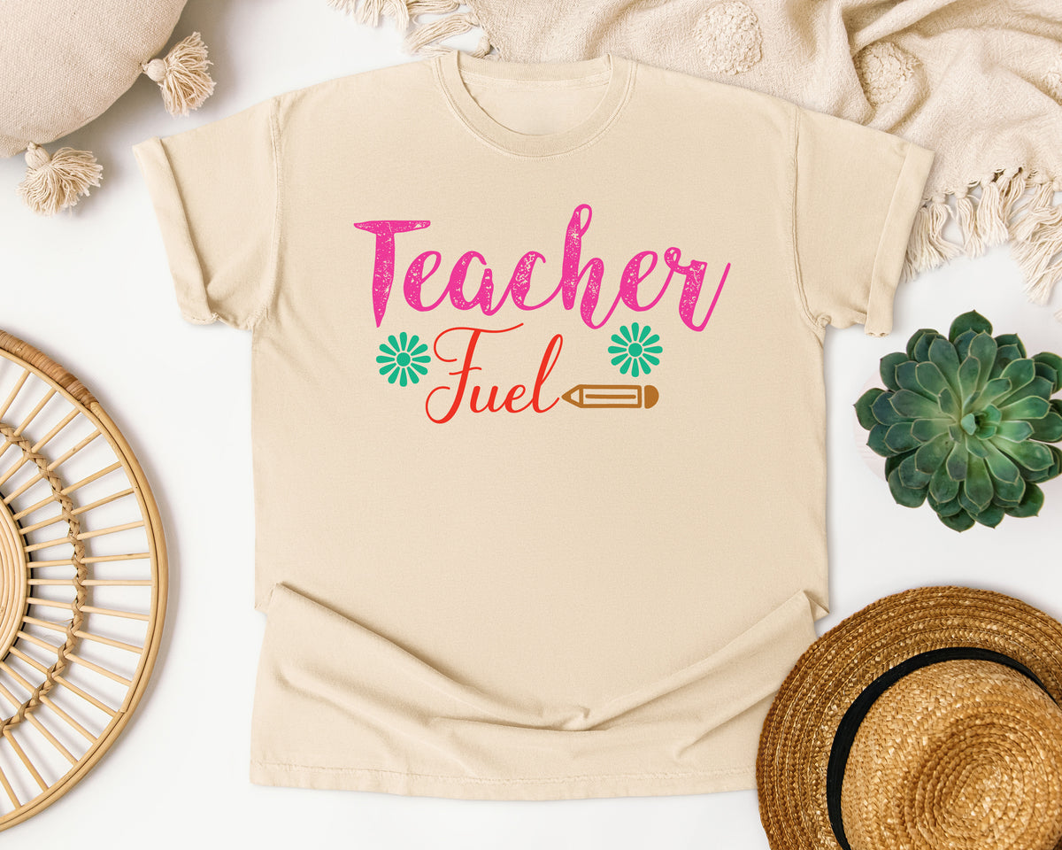 Teacher Fuel Floral graphic tee in Ivory