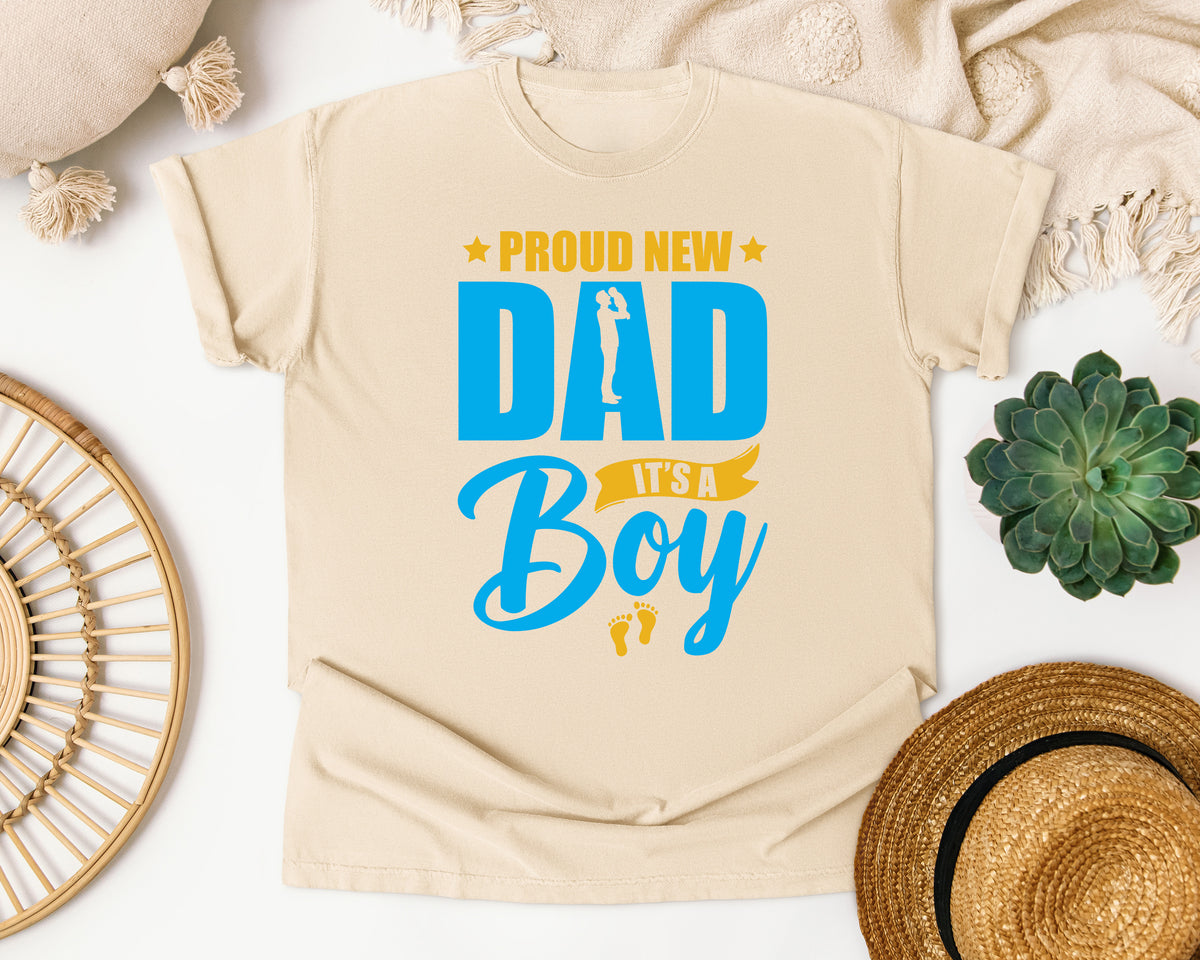 Proud New Dad It's A Boy graphic tee in Ivory