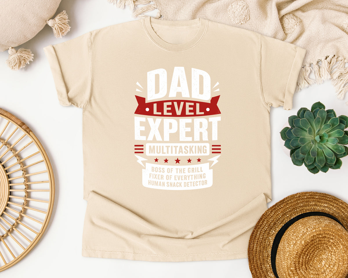 Dad Level Expert Multitasking White graphic tee in Ivory