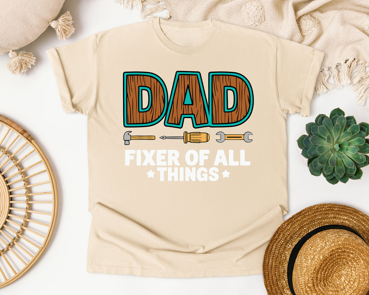 Dad Fixer Of All Things Brown graphic tee in Ivory
