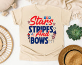 Stars Stripes And Bows Navy graphic tee in Ivory