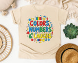 Colors Numbers And Laughs graphic tee in Ivory