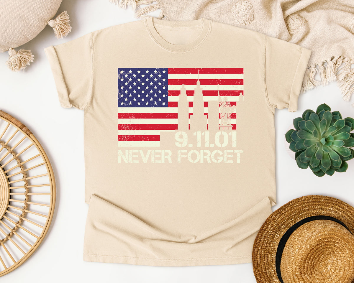 Never Forget Red graphic tee in Ivory