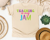 Teaching Is My Jam graphic tee in Ivory