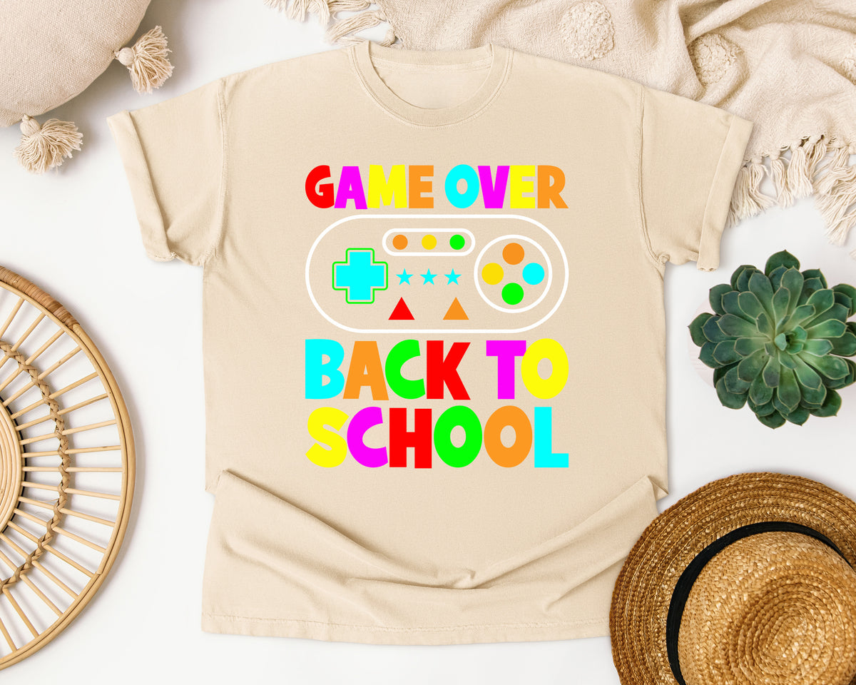 Game Over Back To School Retro Controller graphic tee in Ivory