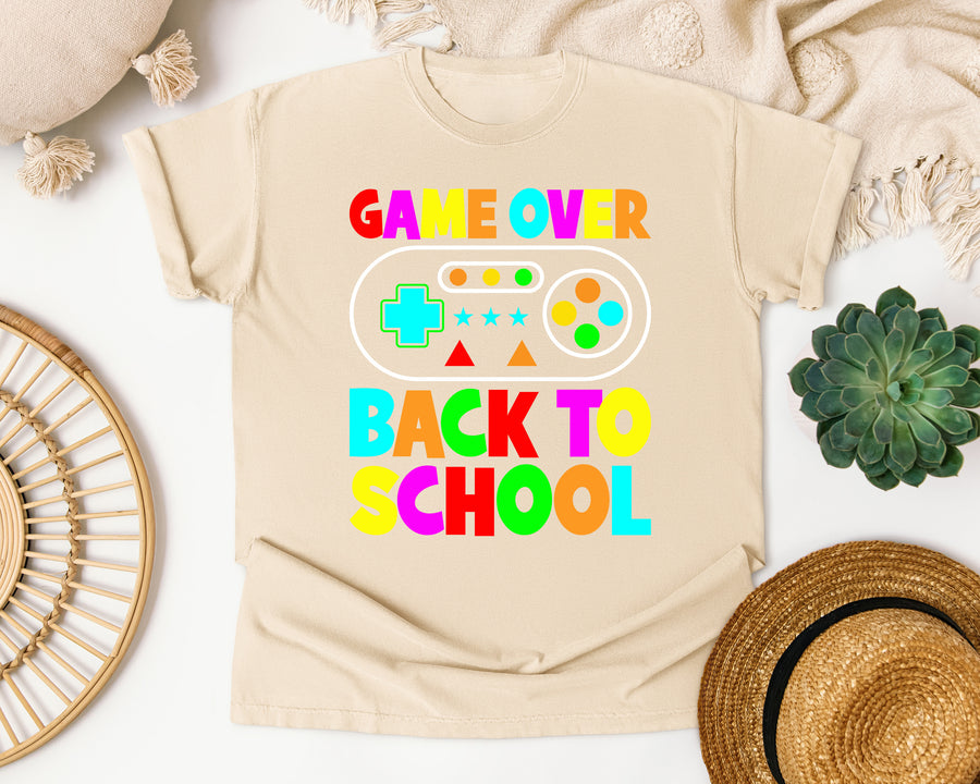 Game Over Back To School Retro Controller graphic tee in Ivory