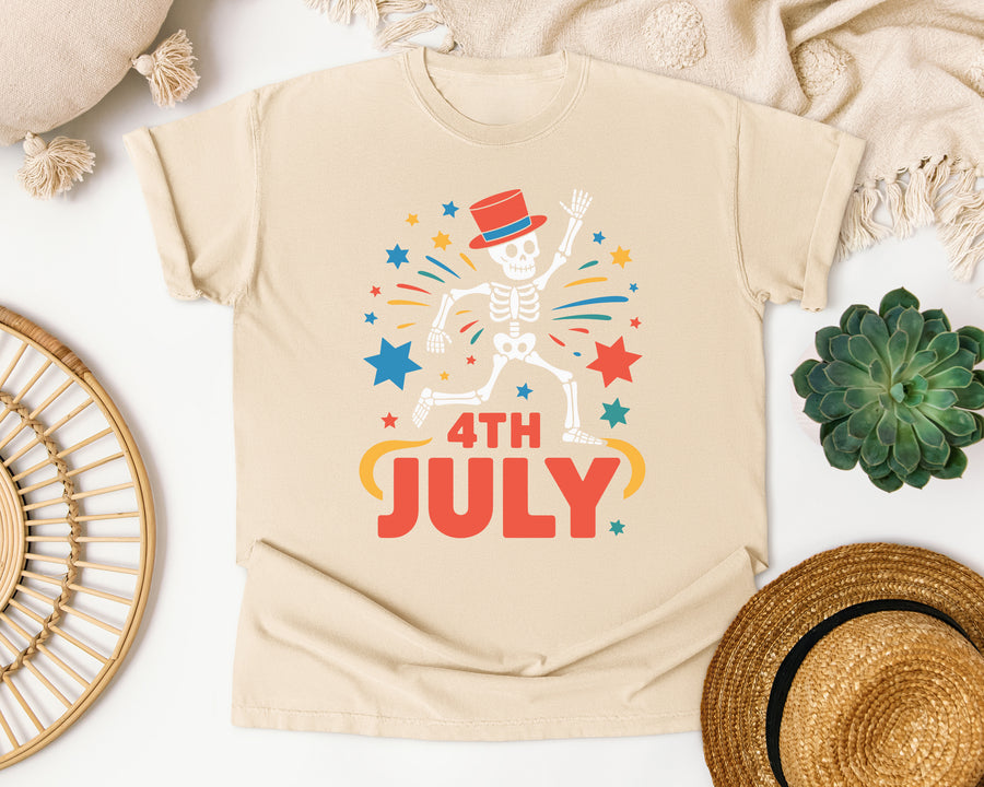 4th July Orange graphic tee in Ivory