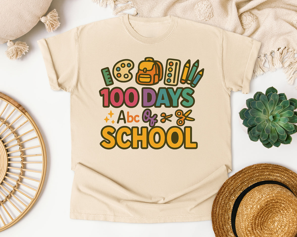 100 Days Abc Of School graphic tee in Ivory