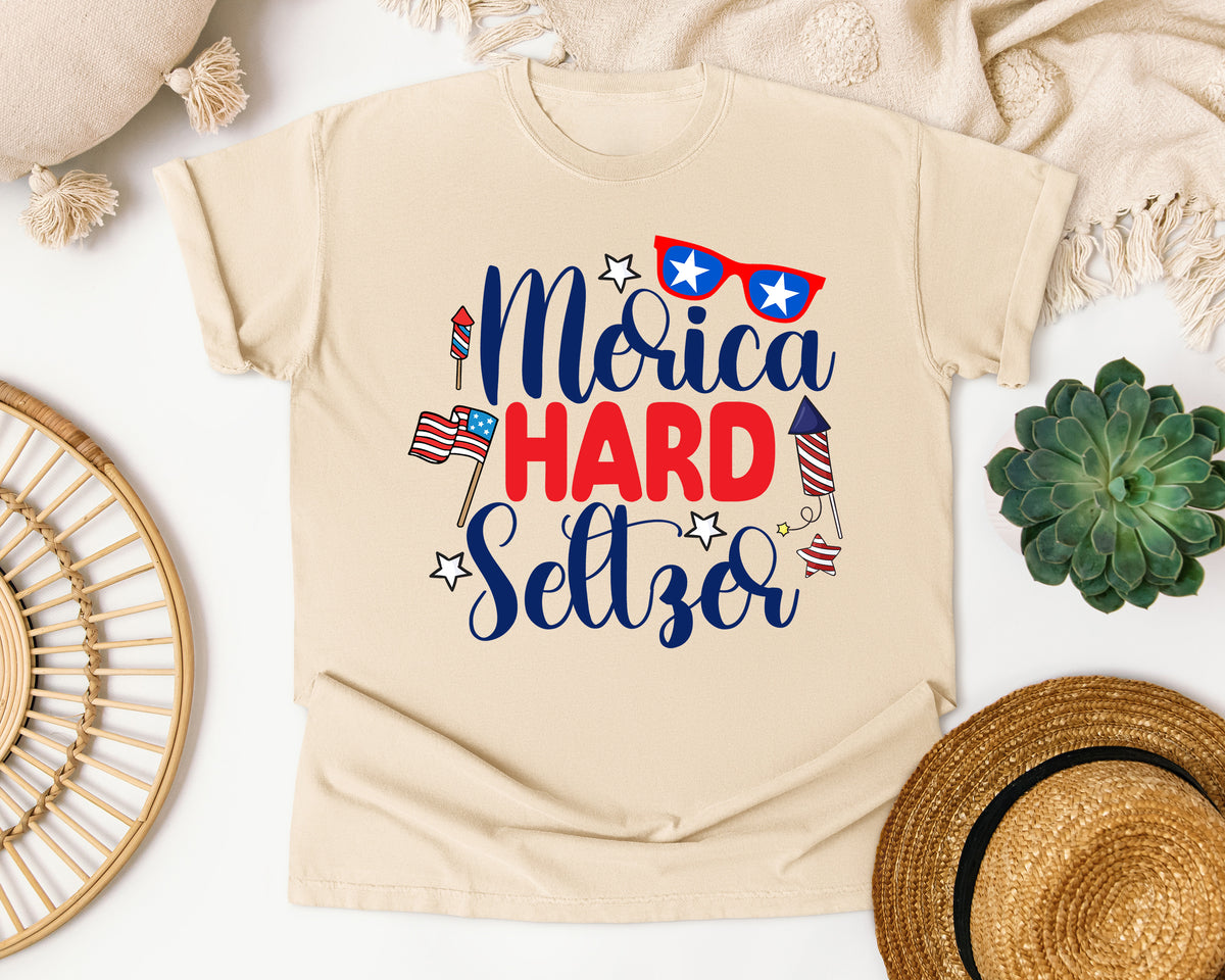 Merica Hard Seltzer graphic tee in Ivory