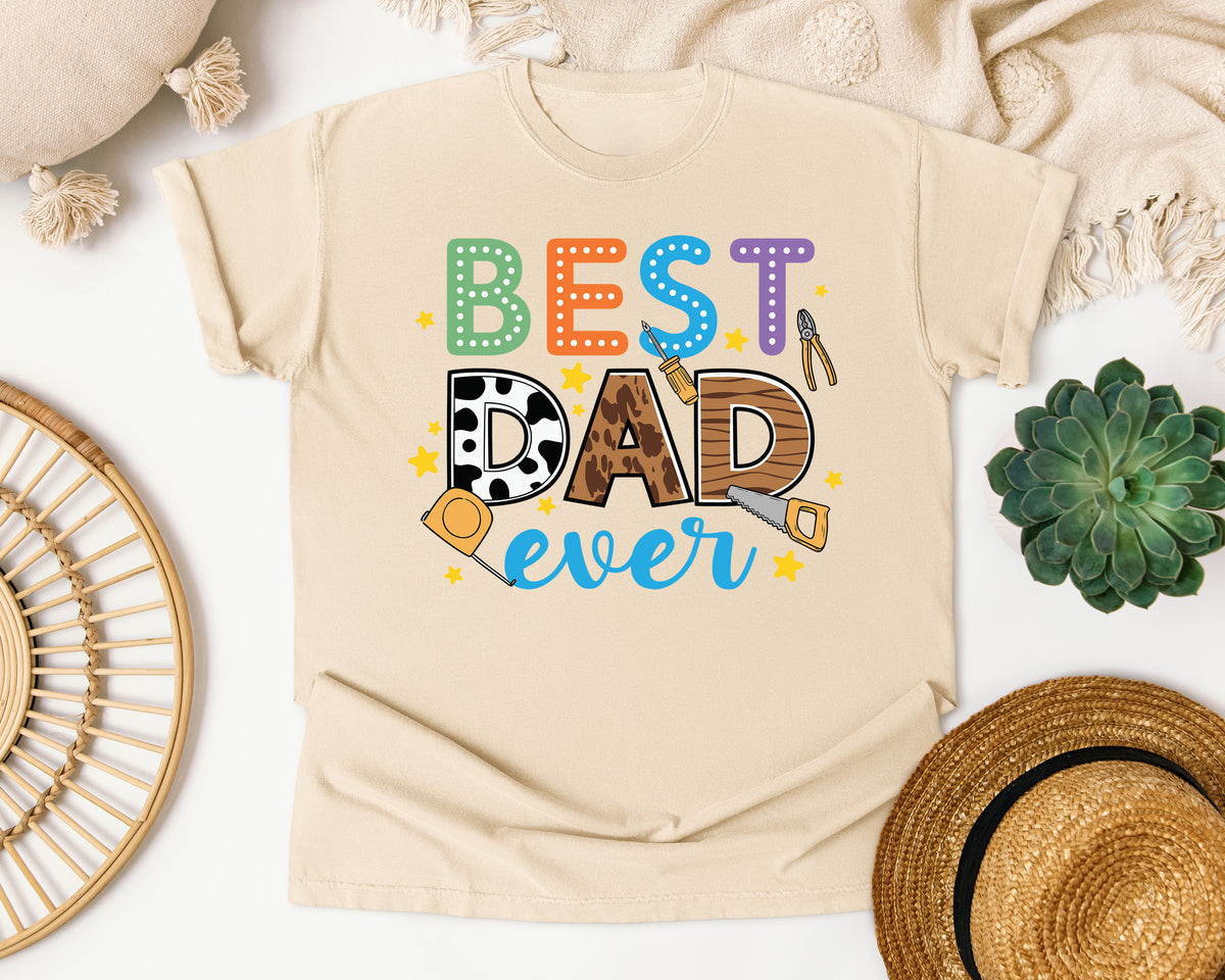 Best Dad Ever Grey 3 graphic tee in Ivory