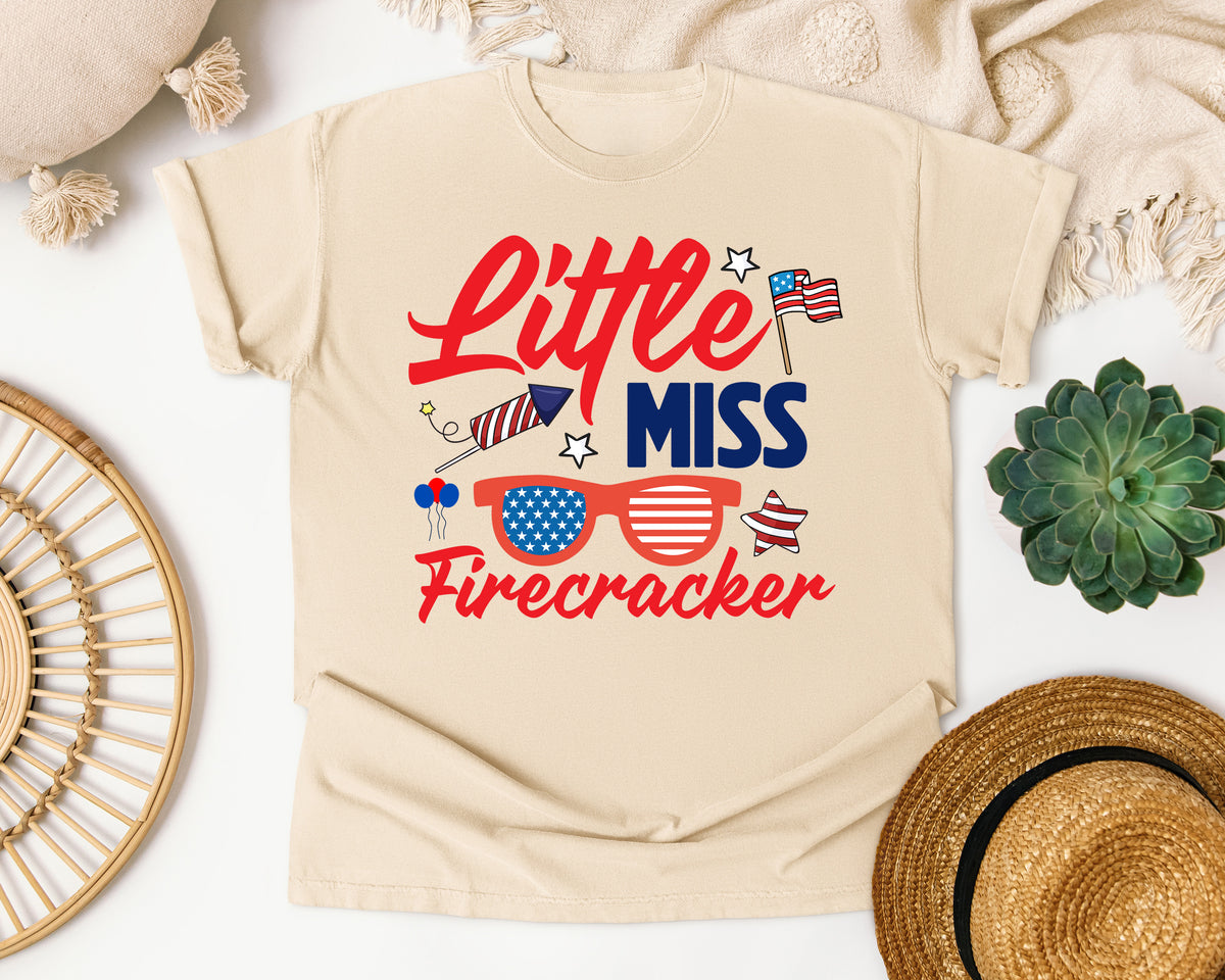 Little Miss Firecracker Red 2 graphic tee in Ivory