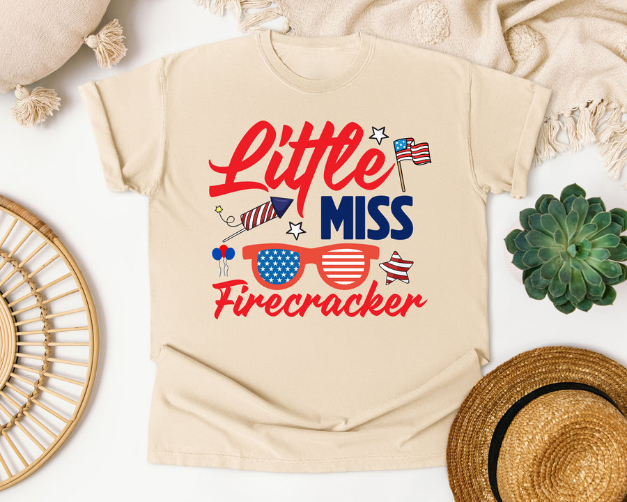 Little Miss Firecracker Red 2 graphic tee in Ivory