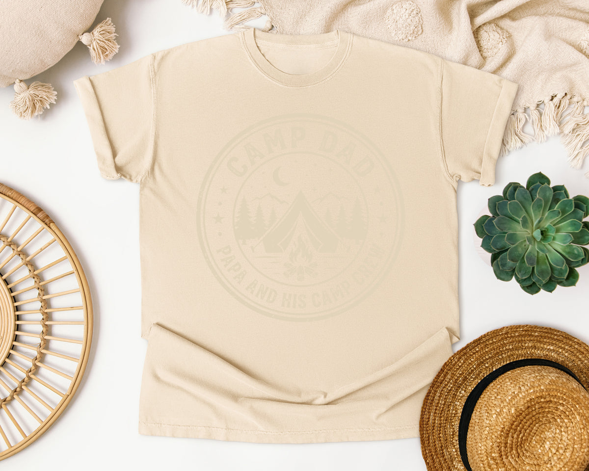 Camp Dad And His Camp Crew Grey 2 graphic tee in Ivory