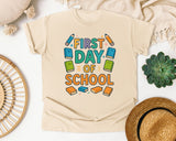 First Day Of School Books graphic tee in Ivory