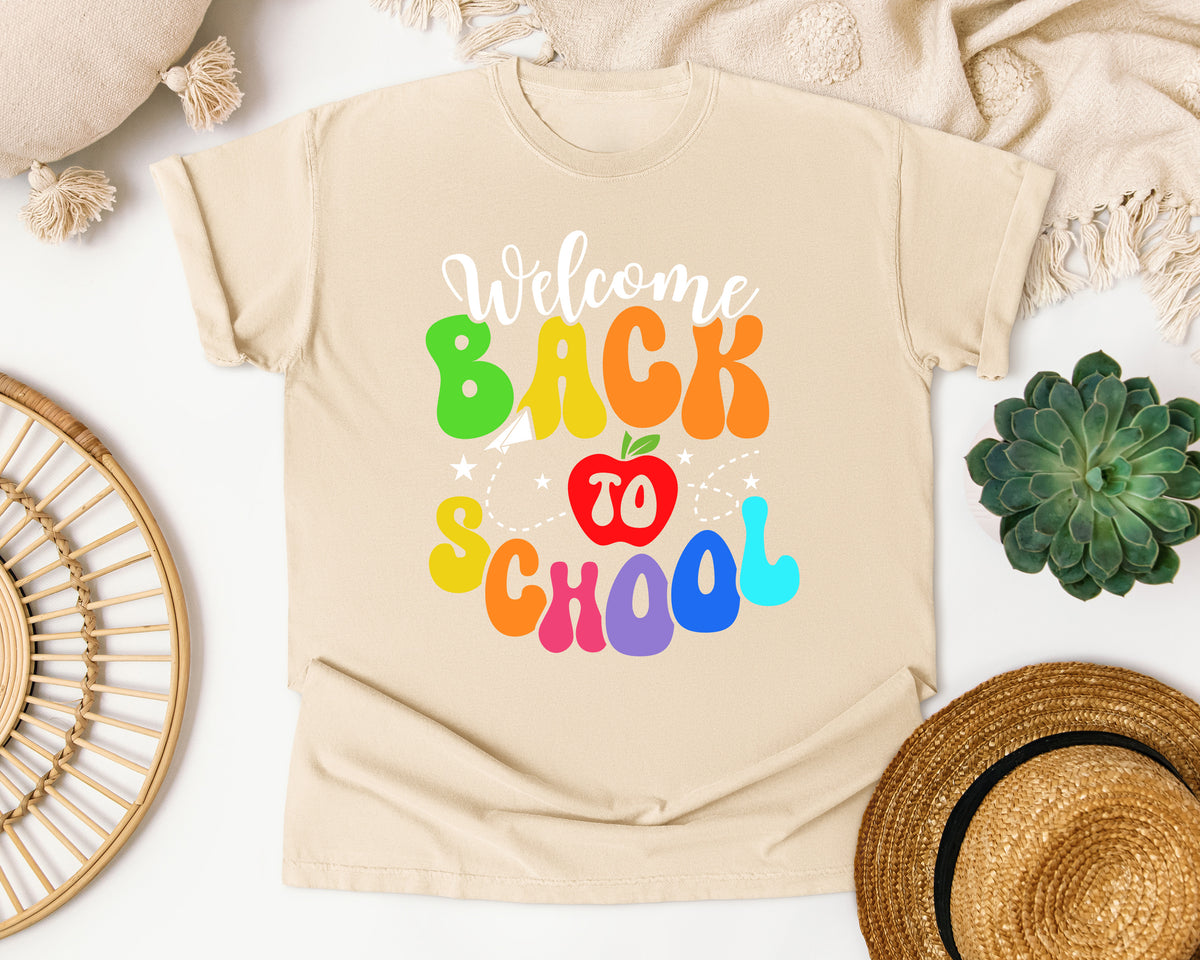 Welcome Back To School Script graphic tee in Ivory