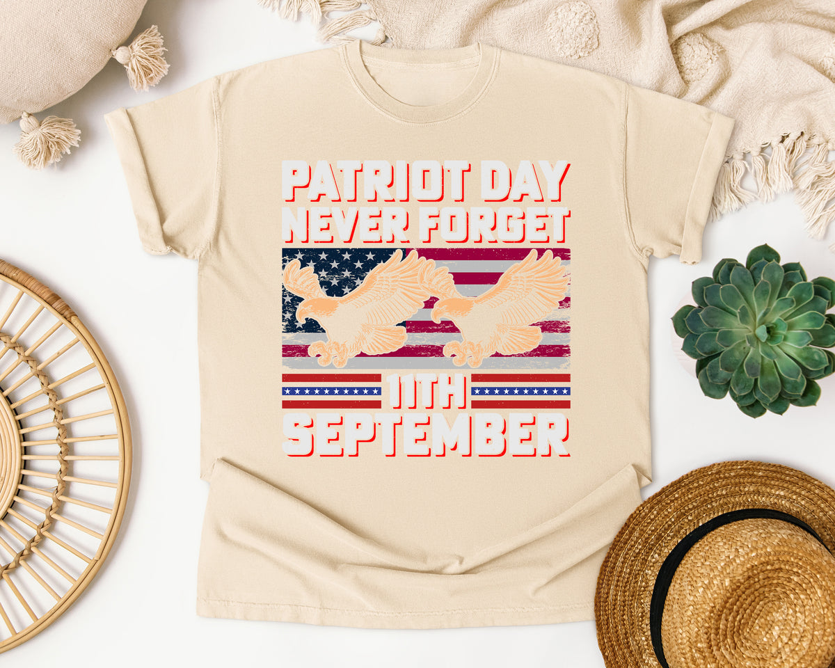 Patriot Day Never Forget graphic tee in Ivory