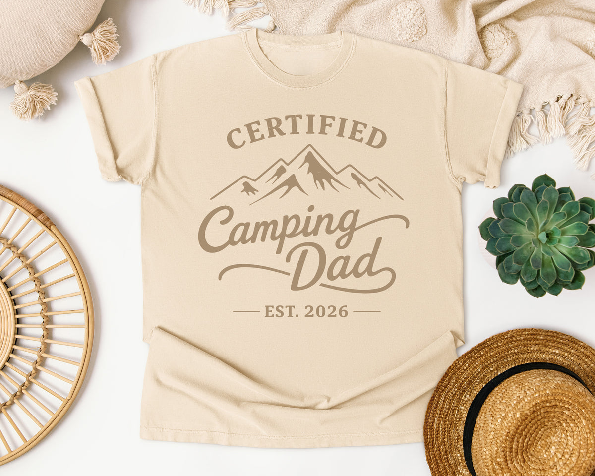 Certified Camping Dad Grey graphic tee in Ivory