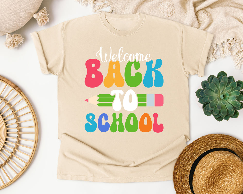 Welcome Back To School Pencil graphic tee in Ivory